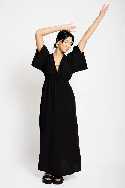 The Beaded Kaftan in Black