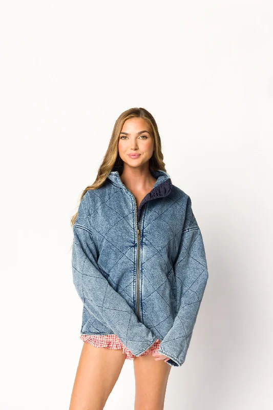 Eclipse Quilted Jacket in Denim